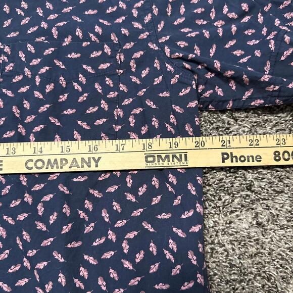 Rugby University Men's Button Down Short Sleeve Shirt Size Medium Blue - Picture 4 of 4